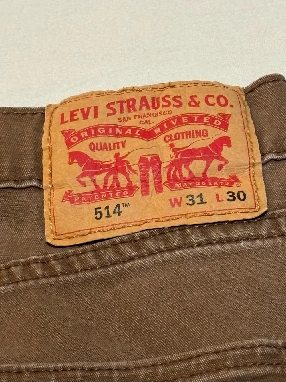 Levi’s 514 Men’s Brown Straight Fit Jeans 31x30